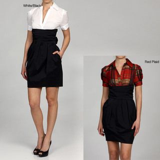 Issue New York Womens Short sleeve Twofer Dress