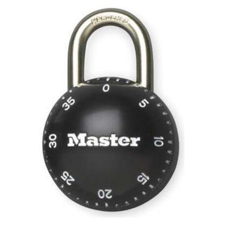Master Lock 2076 Combination Lock, Zinc, 2 1/8 In Thick, Blk