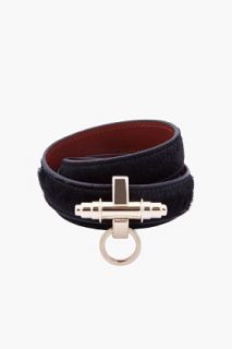 Givenchy Black Calf hair Obsedia Wrap Bracelet for women