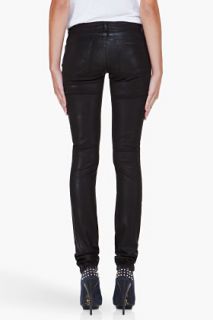 Helmut Skinny Glossed Black Jeans for women