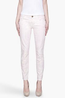 Current/Elliott Pink Marbled The Stiletto Low Rise Jeans for women