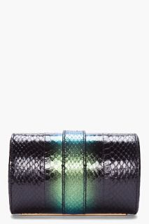 Yves Saint Laurent Black Snakeskin Evening Box Clutch for women