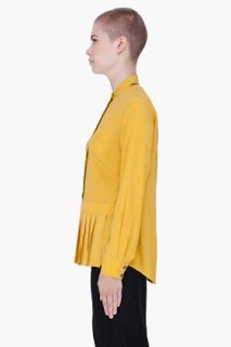 Alexander Wang Mustard Pleated Apron Blouse for women