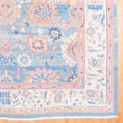 1950s Persian Hand knotted Vegetable Dye Mahal Light Blue/ Ivory Wool