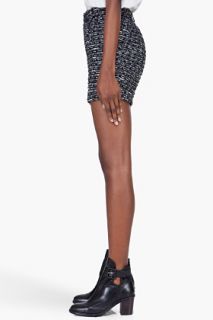 Maison Kitsune Charcoal Cuffed Tweed Shorts for women