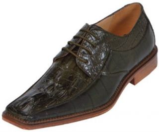 Navy Dress Shoe Exotic Croc Print Oxford Style 6720  Olive 195 Shoes
