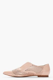 3.1 Phillip Lim Blush Patent Leather Perforated Oxford Flats for women