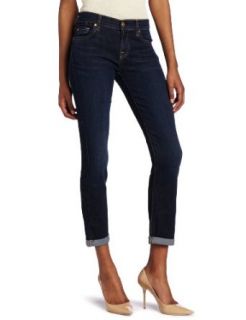 7 For All Mankind Womens Skinny Crop And Roll Jean