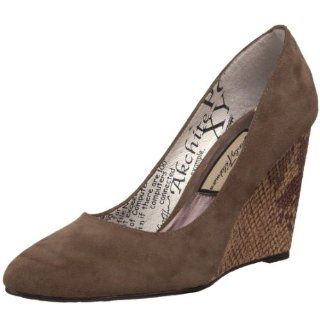 Womens Debutante Pump,Taupe Suede/Snake Print Leather,6 M US Shoes