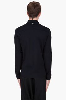 SLVR Black Long Sleeve Polo for men