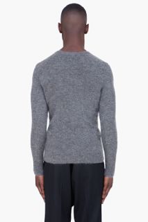 Neil Barrett Grey Mohair Knit Raglan Sweater for men