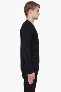 Diesel Black Gold Charcoal Woven Knit Sweater for men