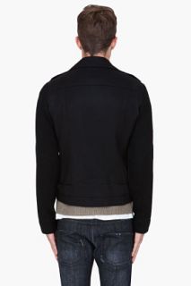 Pierre Balmain Black Wool Zip Jacket for men