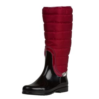 Burberry Womens Red Quilted Insulated Rain Boots