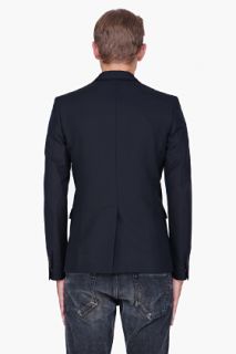 Dsquared2 Black Leather Collar Seattle Blazer for men