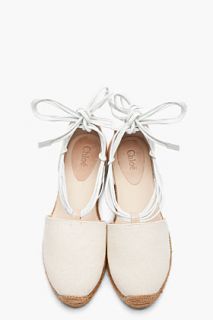 Chloe Beige Low Espadrille Flats for women