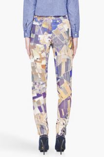 CARVEN Purple And Gold Printed Trousers for women