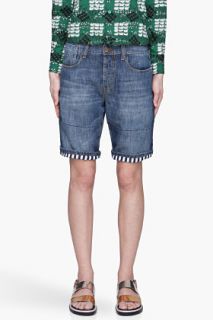 Marni Edition Indigo Contrasting lined Denim Shorts for women