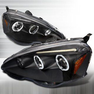 02 03 04 Acura RSX Halo Projector Headlights   Black (Pair)  