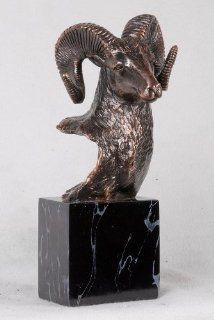 Bronze Ram Bust Sculpture