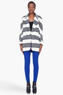 Rag & Bone Oversize Ivory Striped Wool Egg Coat for women