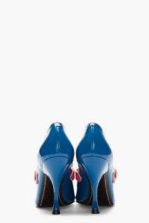 Marc Jacobs Patent Blue Pink strapped Heels for women