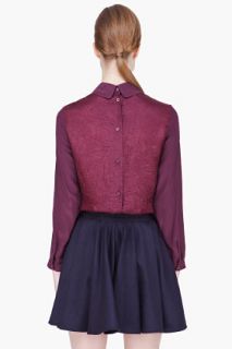 CARVEN Plum Crushed Silk Blouse for women