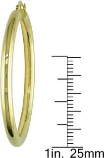 10k Yellow Gold 36 mm Round Tube Hoop Earrings