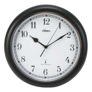 Approved Vendor 2CJA3 Clock, Round, Radio Control, 12in, Blk