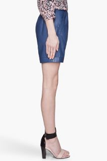 See by Chloé Blue Lambskin Shorts  for women