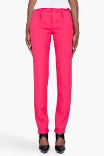 Thakoon Slim Pink Tucked Trousers for women