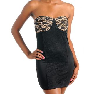 Stanzino Womens Black with Tan Lace Tube Dress Today $29.99 Sale $