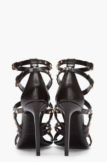 Saint Laurent Black Studded Jerry Gladiator Sandal Pumps for women