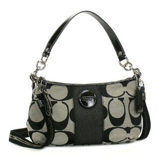 Stripe Demi Pouch Crossbody Bag Handbag 17439 Black White Shoes