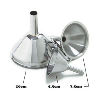 Stainless Steel 10 cm Spout Spice Funnels (Set of 2)