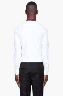 Dsquared2 White Contrast collar Black Marker Shirt for men