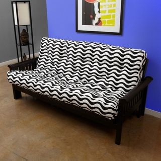 Black/ White Stripe Full Size 10 inch Futon Mattress