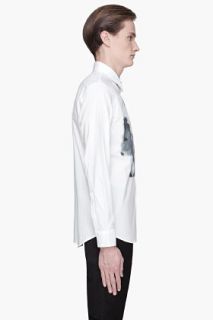 Marni White Donkey Print Button Up Shirt for men