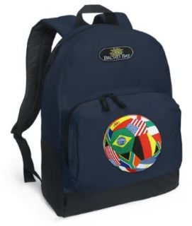 World Soccer Ball Backpack Navy Blue International Flags