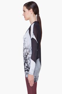 Helmut Lang Charcoal Tree Collage Print Top for women