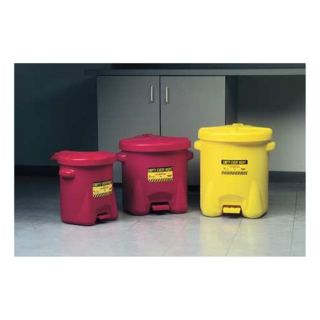 Eagle 937 FLY Oily Waste Can, 14 Gal., Poly, Yellow