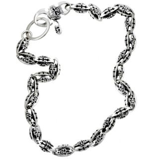 Kate n Al Oxidized Silver Skull and Cross Wallet Chain