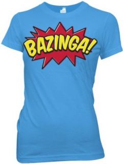 Big Bang Theory Bazinga Comic Book Type Juniors Tee (X