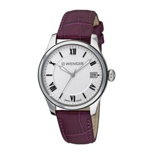 Wenger Womens TerraGraph Silver Dial Purple Leather Watch   0521.103