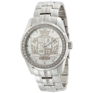 Marc Ecko Mens Stainless Steel White Coat of Arms Dial Watch