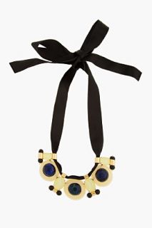 Marni Blue Evil Eye Horn And Ribbon Necklace for women