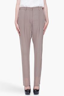 3.1 Phillip Lim Taupe Tapered Pleated Trousers for women