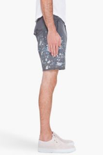 Edun Grey Paint Splatter Shorts for men