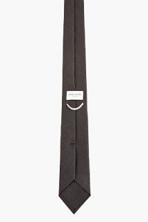 Saint Laurent Black Woven Silk Tie for men