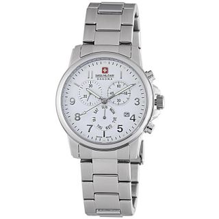 Swiss Military Mens Soldier Stainless Steel White Dial Chronograph
